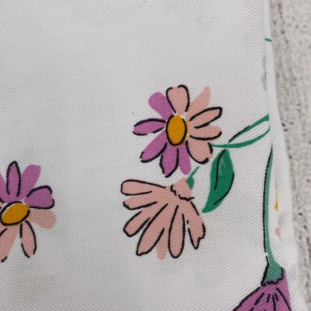 Kate Spade Shower Curtain White Dreamy Daisy Ruffled Pansy Floral Botanical